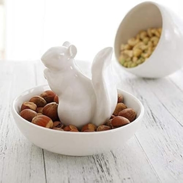 Ceramic Squirrel Snack Dish for Nuts & Jewelry