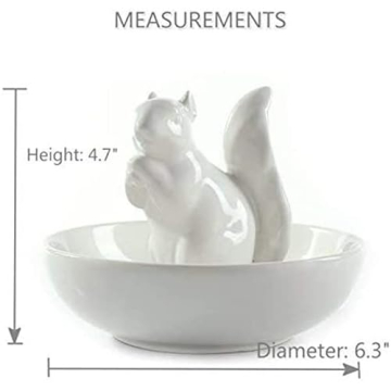 Ceramic Squirrel Snack Dish for Nuts & Jewelry