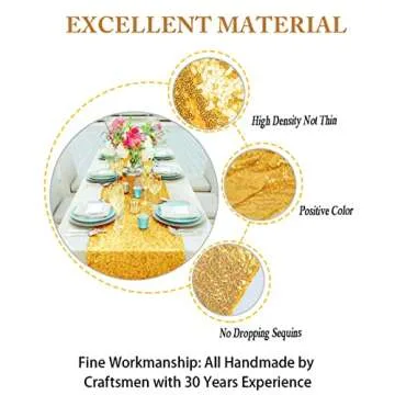 ShinyBeauty Gold-Sequin Table Runner for Weddings & Parties