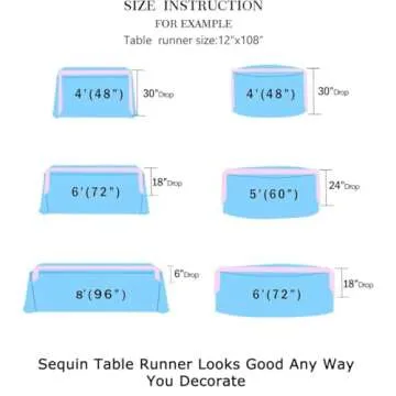 ShinyBeauty Gold-Sequin Table Runner for Weddings & Parties