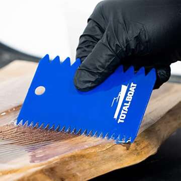 TotalBoat Flexible Resin Spreaders Set - Reusable Scrapers for Epoxy, Fillers, Putty, Caulk, Spackling Paste, Polyester Resin and Adhesives
