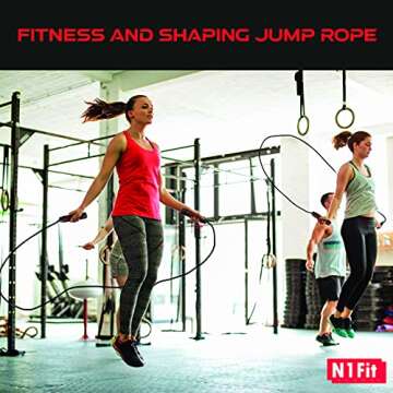 Weighted Jump Rope - (1LB) Solid PVC for Crossfit and Boxing - Heavy Jump Rope with Memory Non-Slip ...