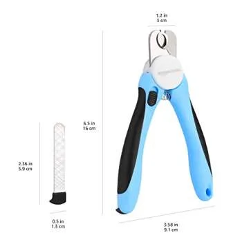 Amazon Basics Pet Nail Clipper and File Professional Grooming Tool with Non-Slip Handle and Safety Guard