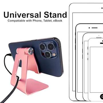Pokanic Adjustable Multi-Angle Cell Phone Tablet Stand - Rose Gold