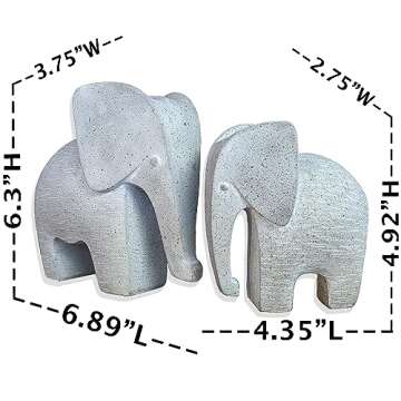 Huey House Handcrafted Elephant Sculptures for Decor