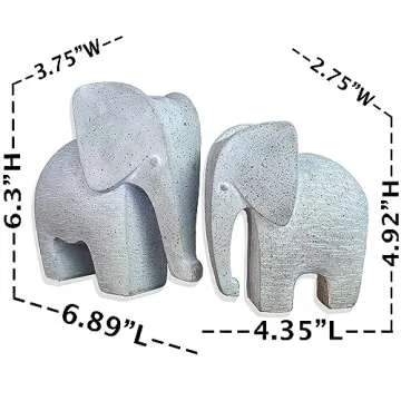 Huey House Handcrafted Elephant Sculptures for Decor