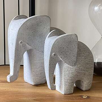 Huey House Handcrafted Elephant Sculptures for Decor