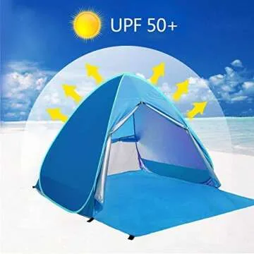 Pop Up Beach Tent Shade Sun Shelter UPF 50+ Canopy Cabana 2-3 Person for Adults Baby Kids Outdoor Ac...