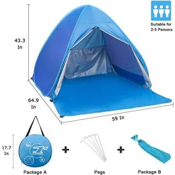 Pop Up Beach Tent Shade for Family Outdoor Fun