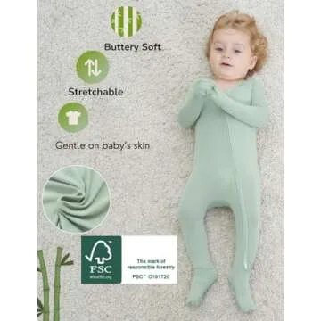 JunNeng Bamboo Baby Sleeper with Mittens & Non-Slip Design