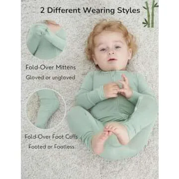 JunNeng Bamboo Baby Sleeper with Mittens & Non-Slip Design
