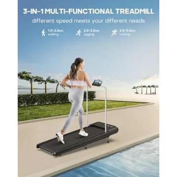WELLFIT 10% Incline Walking Pad Treadmill with Handrail,265LB Capacity,2.5HP Low Noise Standing Under Desk Walking Jogging Running Machine for Home Office Apartment,No Installation