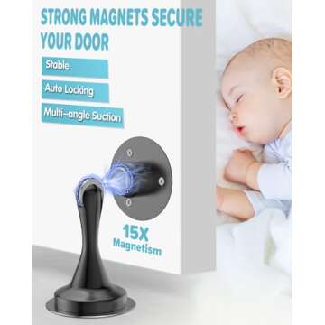 Door Stoppers Magnetic Door Catch - 2 Pack Stainless Steel Heavy Duty Door Stops for Bottom of Door,...