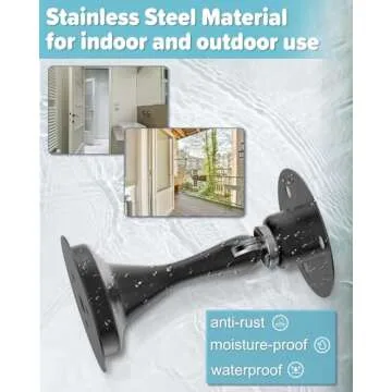 Door Stoppers Magnetic Door Catch - 2 Pack Stainless Steel Heavy Duty Door Stops for Bottom of Door, Wall & Floor Mounting No-Drill Strong Adhesive & Screws, Strong Door Holder to Keep Door Open