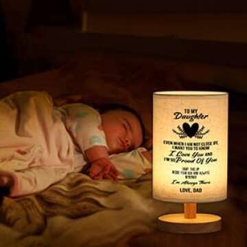 WSYEAR Valentines Day Birthday Gift for Daughter from Dad,to My Daughter Gifts from Dad- Table Lamp Father Daughter Gifts for Grown Daughter Birthday Valentine's Day