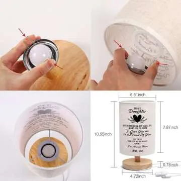 WSYEAR Valentines Day Birthday Gift for Daughter from Dad,to My Daughter Gifts from Dad- Table Lamp Father Daughter Gifts for Grown Daughter Birthday Valentine's Day