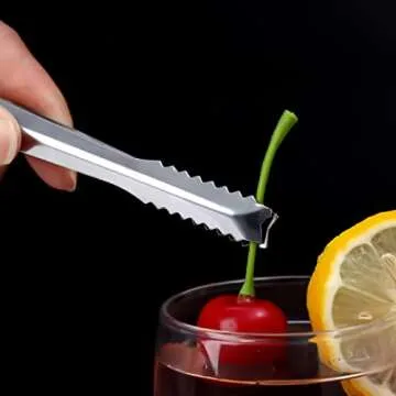 Stainless Steel Tongs, Kitchen Pliers Grilling Food Ice Tong Heat Resistant Grips Mini Serving Utensils Tweezers Cooking Clamp Tool for Camping Barbecue Salad Desserts Frying Party Coffee Bar (Gold)