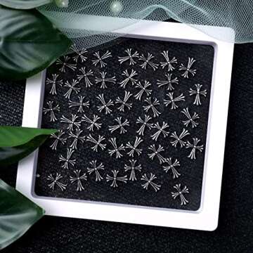 50 Pcs Cross Nail Art Charm Decoration 3D Silver Metal Cross Nail Charms, Punk Vintage Nail Accessories for Women DIY Nail Designs Supplies