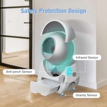 CATLINK Self Cleaning Cat Litter Box, Automatic Cat Litter Box, Double Odor Removal, Cat Litter Box for Cats from 3.5 pounds to 22 pounds (Young Version)