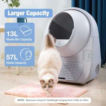 CATLINK Self Cleaning Cat Litter Box, Automatic Cat Litter Box, Double Odor Removal, Cat Litter Box for Cats from 3.5 pounds to 22 pounds (Young Version)
