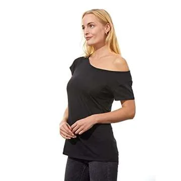 Awkward Styles Women's Off The Shoulder Tops Summer Casual Short Sleeve Tank T Shirts L Black