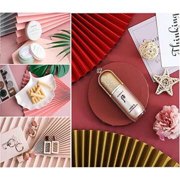 8PCS Hand Craft Photography Background Folding Paper,Waterproof Reusable Photo Tabletop Backdrops fo...