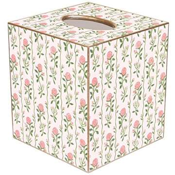 Rose Stripe Tissue Box Cover for Charming Decor