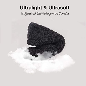 HomeTop Women's Cozy Curly Fur Memory Foam Slippers in Black