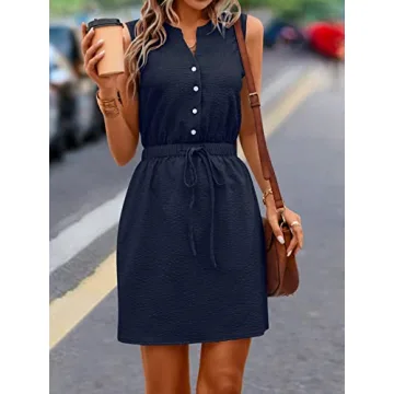 MakeMeChic Casual Sleeveless Summer Dress for Women