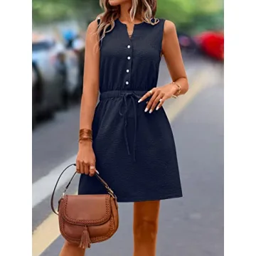 MakeMeChic Casual Sleeveless Summer Dress for Women