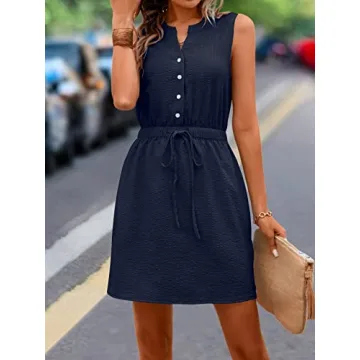 MakeMeChic Casual Sleeveless Summer Dress for Women