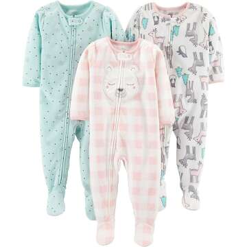 Comfortable Flame Resistant Fleece Pajamas for Toddlers - 3 Pack