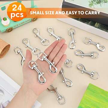 Therwen 24 Pcs Heavy Duty Snap Hooks for Dog Leash