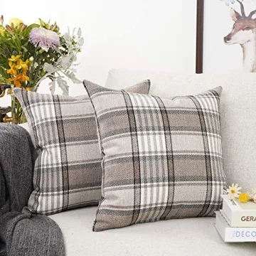 Stylish YOUR SMILE Tartan Pillow Covers Set for Every Season