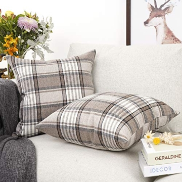 Stylish YOUR SMILE Tartan Pillow Covers Set for Every Season