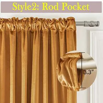 Timeper Velvet Curtains 108" Luxury Light Blocking Drapes