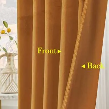 Timeper Velvet Curtains 108" Luxury Light Blocking Drapes