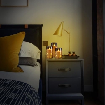 NURADA Flameless Candles with Remote and Timer in Gray