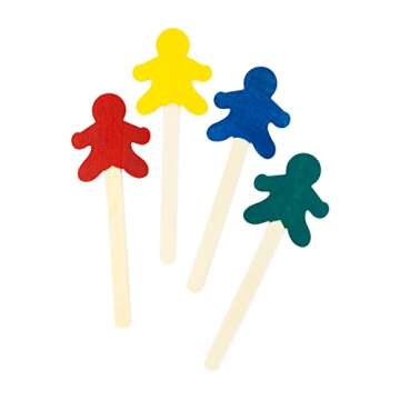 Hygloss Natural Wood Popsicle Sticks - Craft Stick - Great for Arts and Crafts - People Shape - 6.25 Inches High - 25 Pcs