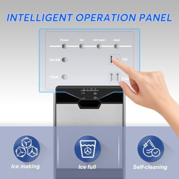 Nugget Ice Maker with Self-Cleaning Feature for Home