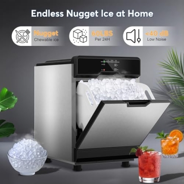 Nugget Ice Maker with Self-Cleaning Feature for Home