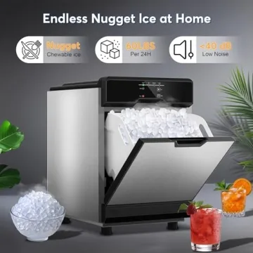 Nugget Ice Maker with Self-Cleaning Feature for Home