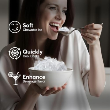 Nugget Ice Maker with Self-Cleaning Feature for Home