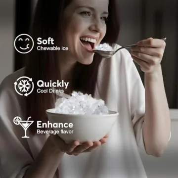 Nugget Ice Maker with Self-Cleaning Feature for Home