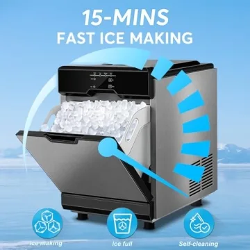 Nugget Ice Maker with Self-Cleaning Feature for Home