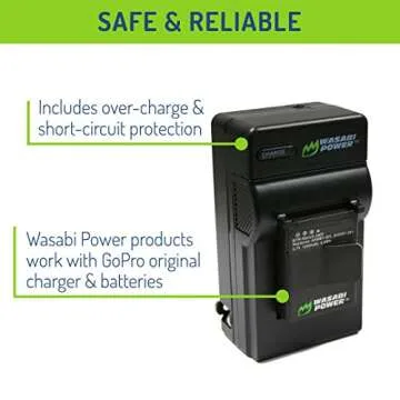 Wasabi Power Battery (2-Pack) and Charger for GoPro HERO3+, HERO3 and GoPro AHDBT-201, AHDBT-301, AHDBT-302