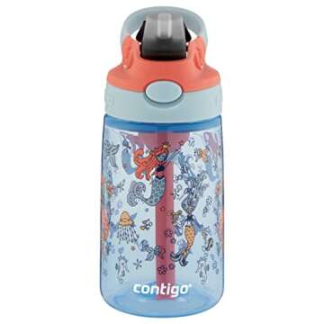 Contigo Kids Straw Water Bottle with AUTOSPOUT Lid, 14oz, Mermaids