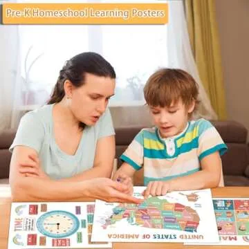 16Pcs Educational Posters for Toddlers 1-3, Learning Posters for Toddlers 1-3, ABC Poster for Kids Ages 3-5, Preschool Posters 1 2 3 Year Old, Kindergarten Homeschool Classroom Must Haves Wall Decor