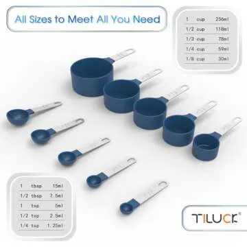 TILUCK Measuring Cups & Spoons Set for Easy Cooking & Baking