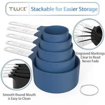 TILUCK Measuring Cups & Spoons Set for Easy Cooking & Baking